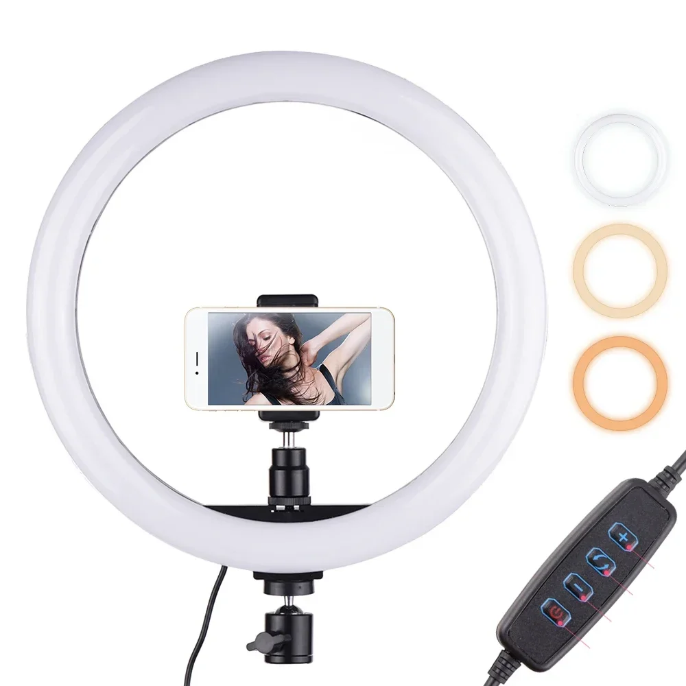 Selfie Stick Tripod - Ring Light LED Regulável para Estúdio,