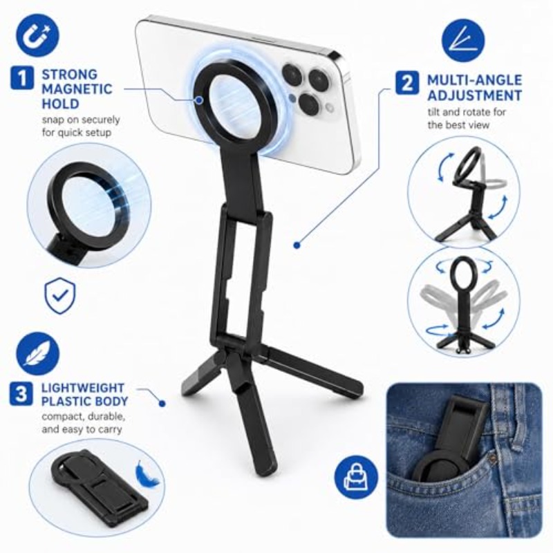 Suporte de tripé magnético dob - Selfie Stick Tripod avaliação e preço