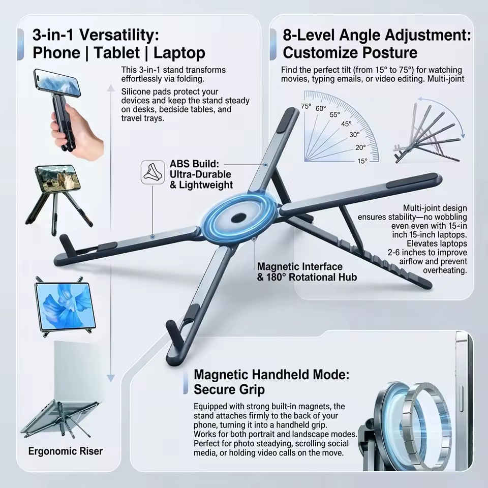 Suporte Magnético Dobrável 3 e - Selfie Stick Tripod avaliação e preço