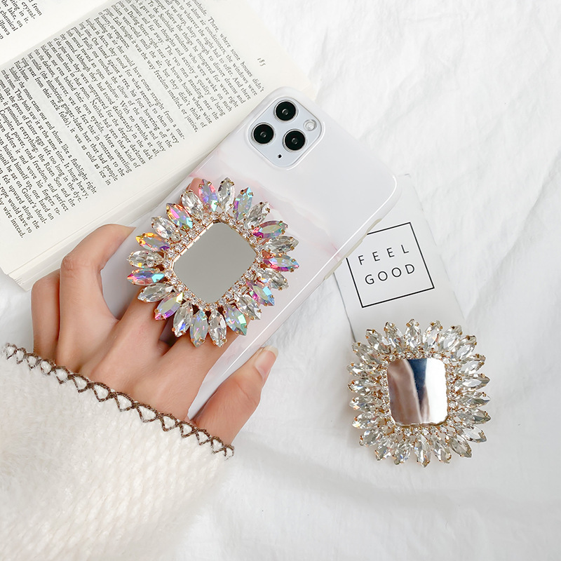 Luxo brilhante espelho quadrad - Pop Socket Grip avaliação e preço