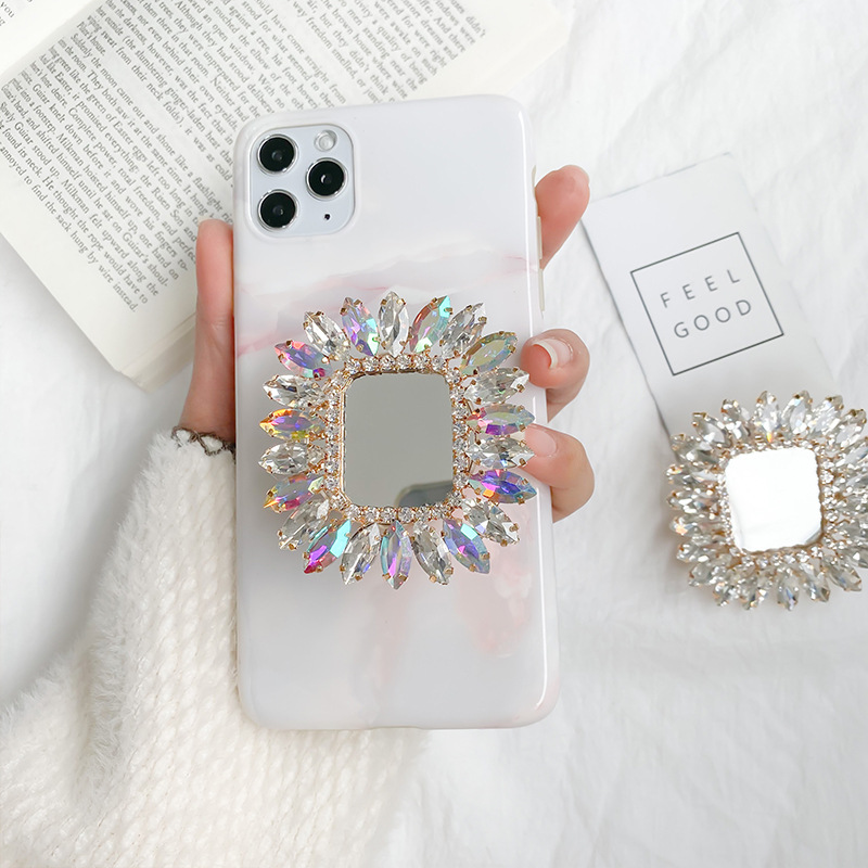 Luxo brilhante espelho quadrad - Pop Socket Grip avaliação e preço