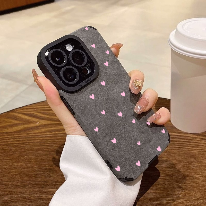 Moda rosa coração padrão caso  - Xo Phone Accessories avaliação e preço