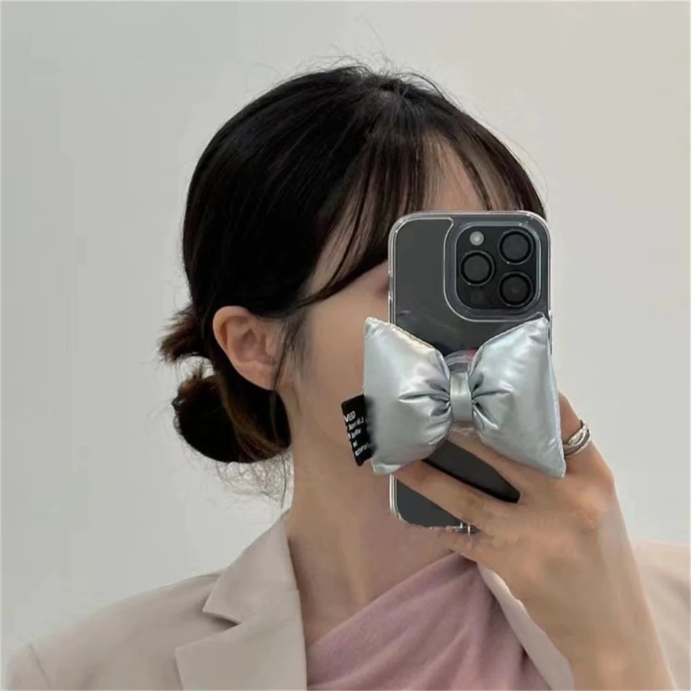 Ins 3d bowknot coração de algo - Pop Socket Grip avaliação e preço